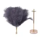 (Grey)Decorative Table Lamp 30PCS Feathers USB Rechargeable Light Touch JY