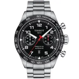 【TISSOT 天梭 官方授權】PRS 516 時尚賽車計時機械腕錶 母親節 禮物(T1316271105200)