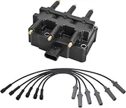 ENA Ignition Coil With Spark Plug Wire Set Compatible With Dodge Chrysler Volkswagen Grand Caravan Town & Country Voyager Pacifica Routan V6 3.3L 3.8L Replacement For UF305 27703 26054118 26054173