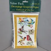 Artifacts VINTAGE DECOUPAGE SCRAP Art Paper FLOWERS Birds NIP ENGLAND
