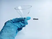 60mm Transparent Glass Powder Triangle Cone Funnel Lab Laboratory Glassware