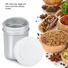 Stainless Steel Powder Shaker Pot Cocoa Sugar Coffee Pepper Spice (Concave L)