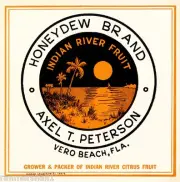 Vero Beach Florida Honeydew Orange Crate Label Print