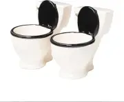 Bigmouth Inc. Toilet Shot Glasses, Set of 2, Funny Gag Gift and White Elephant G