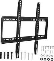 PERSELOSO Slim Fixed Tv Wall Mount Bracket for Flat Screens Mounting Hardware Kit for Spaces Viewing Angles Elegant Design Easy Installation Black