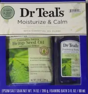 LOT(1) DR TEAL'S RELAX & RELIEF EPSOM SALT SOAK & FOAMING BATH GIFT SET