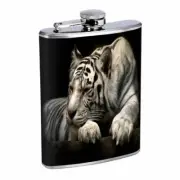 White Tiger Em1 Flask 8oz Stainless Steel Hip Drinking Whiskey