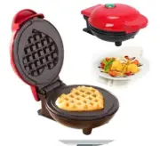Red My Mini Heart 5'' Waffle Maker By Nostalgia My Mini Valentine