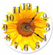 YELLOW SUNFLOWER Clock - Large 10.5" Wall Clock - 2110