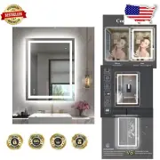 24"x36" Frameless LED Vanity Mirror - Front/Backlight & Memory Touch Controls