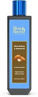 Blue Nectar Saffron & Almond Oil | Fights Stretch Marks | Moisturizes & Nourishes Skin | For All Skin Types (12 Herbs,200ml)