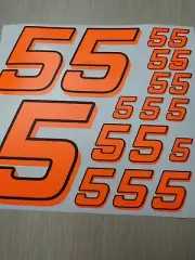 Fluorescent Pink W/Black #5's Racing Numbers Vinyl Decal Sheet 1/10-1/12 slash