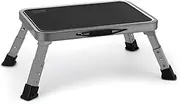 3 Levels Adjustable Folding Step Stool, Adjustable Step Stool with a Non-Slip Platform, Step Ladder with Thick Rubber Feet for Adults or Children in Kitchen, Bedroom, Office, Rv, 330 Lbs Capacity