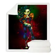 Women Dark Art Goth Tough Medusa Throw Blanket