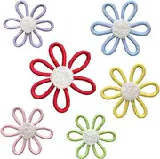 Epicover 6 Pcs Boho Daisy Wall Decor, Handmade Cotton Rope Flower Decorations in 3 Sizes (9.8/7.9/6.7 inch), Colorful Nursery Wall Arts for Bedroom, Dorm - Bohemian Room Decor Set