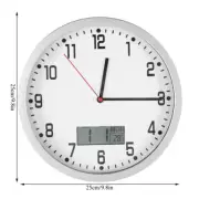 Wall Clock with Date And Week Temperature, Non Ticking Large Digital Modern LCD