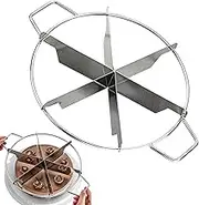 Cake Cutter Slicer, Stainless Steel Cake Slicer for Even Slices, Non Stick Round Pastry Cheese Pizza Cutting Press Tool with Side Handles for Precise and Even Division