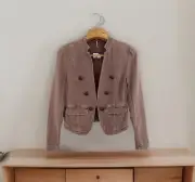 NEW~FREE PEOPLE Women’s Jagger Blazer XS Western Military Jacket Lace Up Cuff