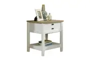 Cottage Road Night Stand Side Table - Soft White / Lintel Oak