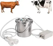 Electric Cow Milking Machine, 5L Household Electric Milking Machine Kit, Daily omatic Milking Equipment for Livestock; Portable Animals