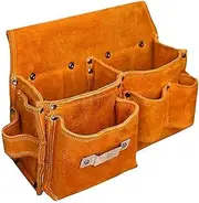 [Generic] Daseeme Waist Bag Carpenter Waist Bag Leather Tool Belts with Hammer Holder