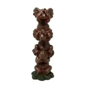 See Hear Speak No Evil Elephants Totem Statue 9" Tall Jungle Safari Wildlife ...