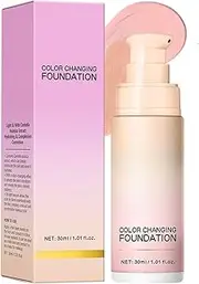 Color-Changing Liquid Foundation, Multi-purpose Long-Lasting Concealer with Centella Asiatica, Facial Cc Cream, Create Natural Makeup Effect(Pink)