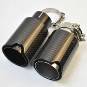 1Piece 93mm Outlet Car Universal M Performance Glossy Black Exhaust Pipe Carbon Fiber Muffler Tip For E63 54-93mm SIlver