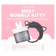 I Dew Care, Meet Bubble Kitty, Black Cat Headband and Bubble Foam Maker Set, 3 Piece Set