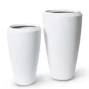 2pc E Style Malik Tall Flower Planters Set Home/Garden Decor 70cm/86cm White