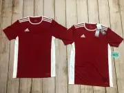 New Lot 2 Adidas Entrada 18 Climalite Soccer Futbol Jersey Red/White Men Small S