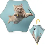 [ODAWA] Kids Rain Umbrella Funny Cat Cute Kitten Kids Umbrellas, J Handle Golf Umbrellas
