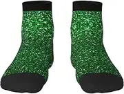 [JBYJBX] Green Sequin Sparkle Print Adult Socks Womens Mens Workout Thermal Cozy All-Season Gift Holiday Articles Use