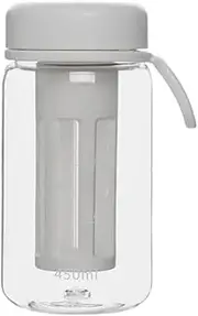 [Xuegier] Cold Brew Coffee Maker Tumbler with Soft Silicone Handle Portable Iced Coffee & Tea Infuser with Cup,White