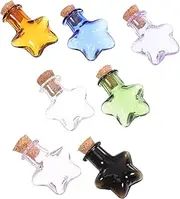 [Garneck] 7Pcs Glass Bottles with Corks DIY Wishing Bottles for Decorative Use Versatile Miniature Vials for Small Items Candies and More Transparent