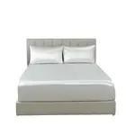 Royal Comfort Satin Sheet Set 3 Piece Fitted Pillowcase Soft King Silver fabric,