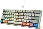 OHY XVX H61 Retro 60% Hot-Swappable Mechanical Keyboard, RGB Wired Gaming Keyboard with Cherry Profile PBT Keycaps & Pre-Lubed Linear POM Switches, Compact 61 Keys for PC/Mac Gamers