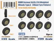 Heavy Hobby 1/35 WWII German Sd.Kfz.234 Weighted Wheels (Mixed Tyre Pattern）