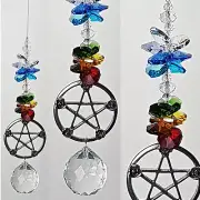 Crystal Suncatcher Pentagram gift, sacred geometry suncatchers made in Australia