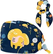 [YTYVAGT] Scrub Caps Women,Scrub Hats Suitable for Women,Animal Elephants Cartoon
