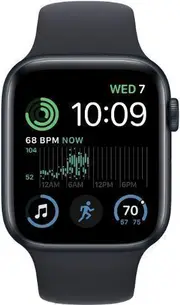 Apple Watch SE 2nd Gen (2022) - 32GB - GPS - 40mm - Midnight - Aluminum - Midnight - Sport Band - Small/Medium Size - Rubber - Refurbished (Acceptable Condition)