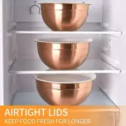 Rose Gold Mixing Bowls with Airtight Lids, Stainless Steel Nesting Mixing Bo...