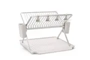 Sink Side Foldable Dish Drying Rack (Light Grey) - 51x42x33cm