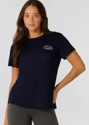 [Lorna Jane] Lotus T-Shirt in Blue, Size - Small S French Navy