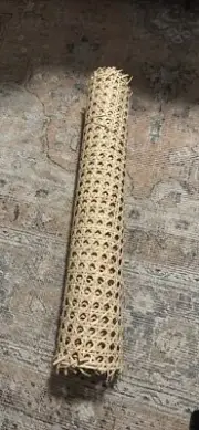 18" Width Natural Rattan Webbing Roll for Caning Projects Pre - Woven Open Mesh