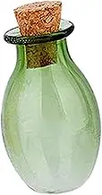 Small Glass Bottles with Cork Stoppers Clear Wishing Bottle Jars Green, 2.7x1.5cm