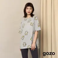 在飛比找momo購物網優惠-【gozo】立體拼圖寬版T恤(灰色)