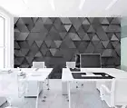 3D Black Triangle Wallpaper Wall Mural Removable Self-adhesive 105