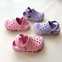 在飛比找蝦皮購物優惠-Crocs 基本款兒童純色 2 色紫色粉色女童 C7-J3 