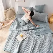 Quilted Bedspreads Coverlet Double Single Super King Size Bed Throws Bed Blue 180 * 200CM 200 * 230CM Reversible Patchwork Pattern Bedspread, Lightweight Soft Quilted Throw